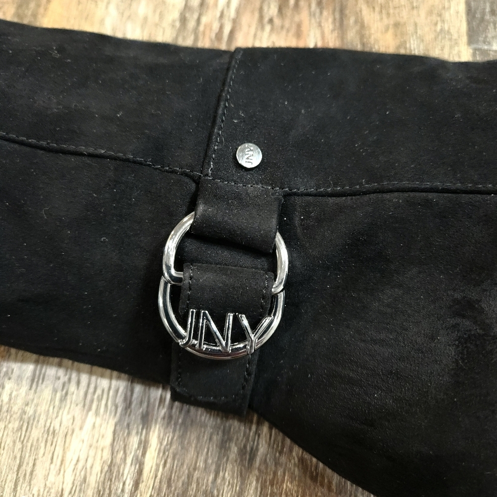 JONES NEW YORK BLACK FAUX SUEDE TALL BOOTS SIDE ZIPPER SIZE 7 - Picture 4 of 6